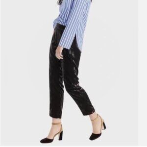 J.Crew Pull-on Easy Pant in Black Velvet Relaxed Ankle Crop Pants. Women's 10